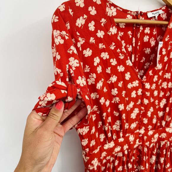 NWT $128 Madewell AO276 Button-Front Tie-Sleeve Retro Dress Size 2 - Picture 6 of 7